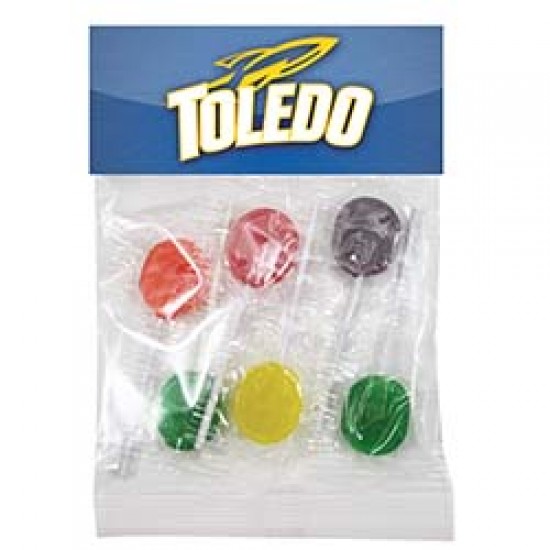 Customize Lollipops in Header Bag (6 pieces) with your logo