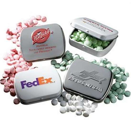 Custom Logo Embossed Mini Mint Tin w/Mints Custom Logo Embossed Mini Mint Tin w/Mints