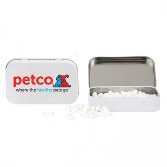 Custom Logo RECTANGULAR TIN WITH BONE SHAPED MINTS