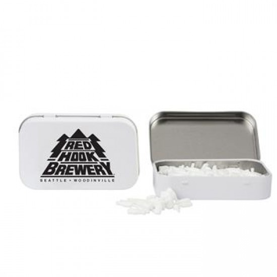 Custom Logo Rectangular Tin With Bottle Shaped Mints