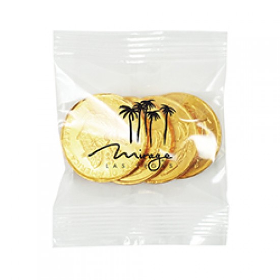 Custom Logo Slot Promo Snax - Gold Coins (1 Oz.)