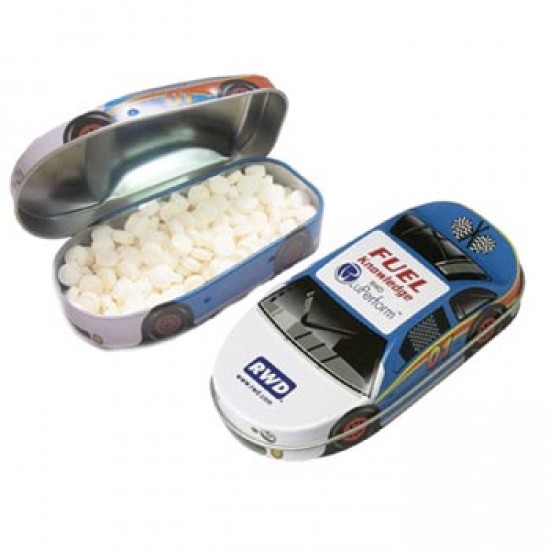 Custom Logo Minty 500 Race Car Tin w/ Sugar-Free MicroMints