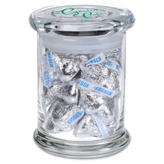 Custom Logo Glass Gourmet Jar - Hershey's Chocolate Kisses