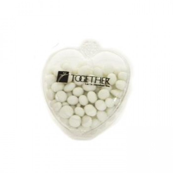 Custom Logo Clear Heart Box With MicroMints