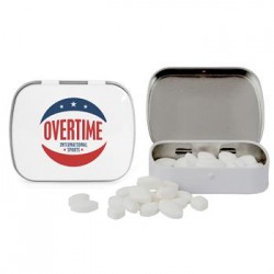 Custom Logo DOMED TIN WITH FOOTBALL SHAPED MINTS Custom Logo DOMED TIN WITH FOOTBALL SHAPED MINTS