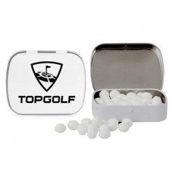 Custom Logo DOMED TIN WITH GOLF BALL SHAPED MINTS Custom Logo DOMED TIN WITH GOLF BALL SHAPED MINTS