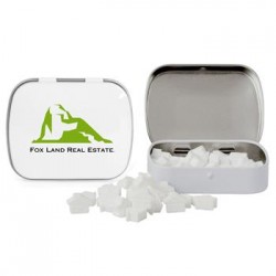 Custom Logo Domed Tin with House Shaped Mints
