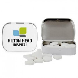Custom Logo DOMED TIN WITH HEART SHAPED MINTS Custom Logo DOMED TIN WITH HEART SHAPED MINTS