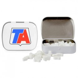 Custom Logo DOMED TIN WITH TRUCK SHAPED MINTS Custom Logo DOMED TIN WITH TRUCK SHAPED MINTS