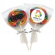 Custom Logo Swirl Lollipop in Cello bag with Bow