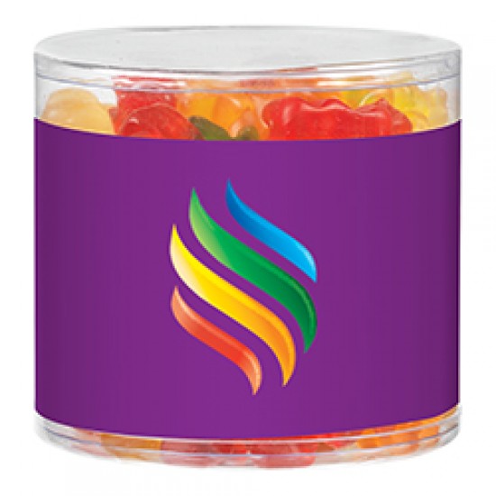 Custom Logo Clear Snack Container w/ Gummy Bears