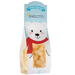 Custom Logo Candy Desk Drop w/ White Chocolate Gummy Bears (Large)