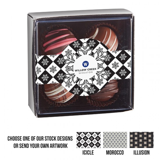 Customize 4 Piece Decadent Truffle Box  with your logo