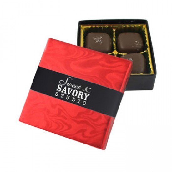 Customize 4 Piece Sea Salt Caramel Gift Box with your logo