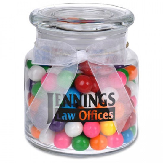 22oz. Glass Jar Rainbow Bubble Gum with your logo