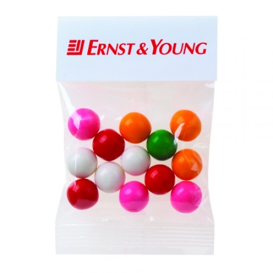 Full Color Gumballs in Header Bag 1oz. with your logo