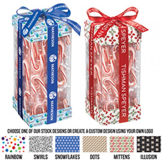 Customize Large Containers - Mini Candy Canes with your logo (Stock)