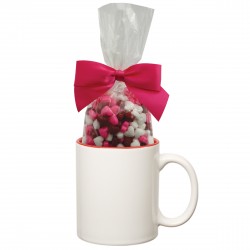 Custom Logo Two Tone Ceramic Mug With Chocolate Littles, Hearts, Stars