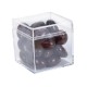 Custom Logo Cube Shaped Acrylic Container With Chocolate Almonds