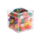 Custom Logo Cube Shaped Acrylic Container With Jelly Beans