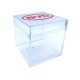 Custom Logo Cube Shaped Acrylic Container Empty