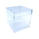 Custom Logo Cube Shaped Acrylic Container Empty