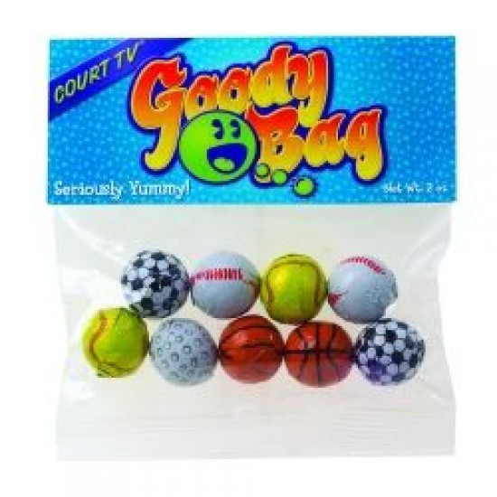 Custom Logo Chocolate Sport Balls in Header Bag (2 Oz.)