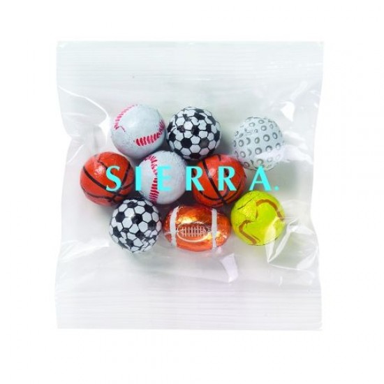 Custom Logo Promo Snax - Chocolate Sport Balls (2 Oz.)