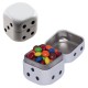 Custom Logo Dice Mint Tin with Mints, Candy, Gum, or Chocolate