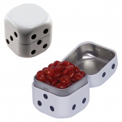 Custom Logo Dice Mint Tin with Signature Peppermints, Red Hots