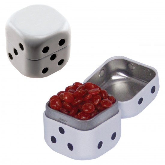 Custom Logo Dice Mint Tin with Signature Peppermints, Red Hots