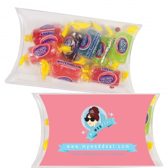 Custom Logo Medium Pillow Pack With Starlite Mints, Foil Candy, Jolly Ranchers, Tootsie Rolls, Bubble Gum, Caramel Chew