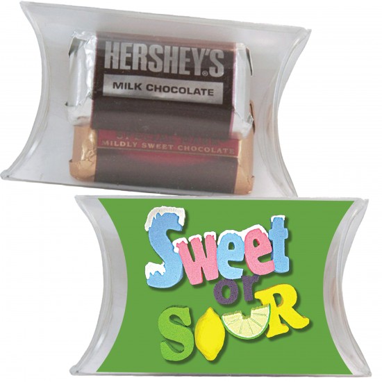 Custom Logo Small Pillow Pack With Hershey Kisses, Hershey Miniatures