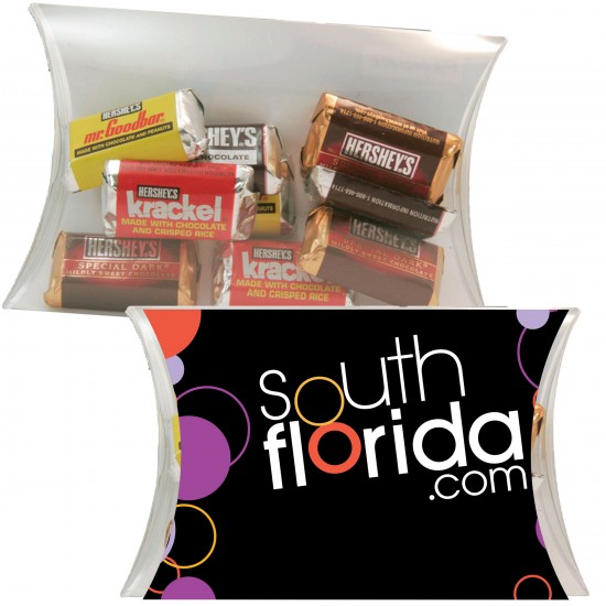 Custom Logo Large Pillow Pack With Hershey Kisses, Hershey And Miniatures