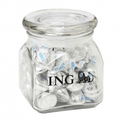 Custom Logo Contemporary Glass Jar - Hershey's® Kisses® (10 Oz.)