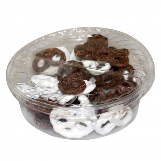 Custom Logo Designer Plastic Tray With Chocolate Covered Pretzel