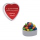 Custom Logo White Heart With Colored Candy, Chocolate Littles, Sugar-Free Peppermints