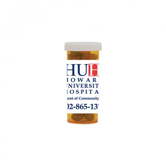 Custom Logo Mini Pill Bottle Filled With Chocolate Littles, Sugar-Free Mints, Colored Candy