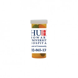 Custom Logo Mini Pill Bottle Filled With Red Hots, Jelly Beans, Gum