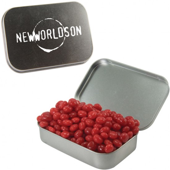 Custom Logo Large Mint Tin With Signature Peppermints, Red Hots