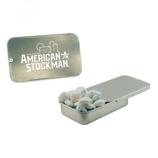 Custom Logo White Slider Tin With Sugar-Free Gum