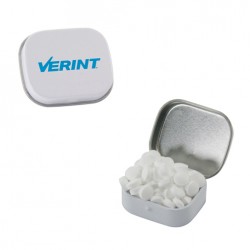 Custom Logo Mini Mint Tin With Sugar-Free Peppermints, Chiclets Gum