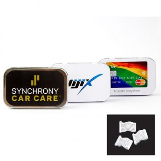 Custom Logo Rectangular Tin with Flag Shaped Mints