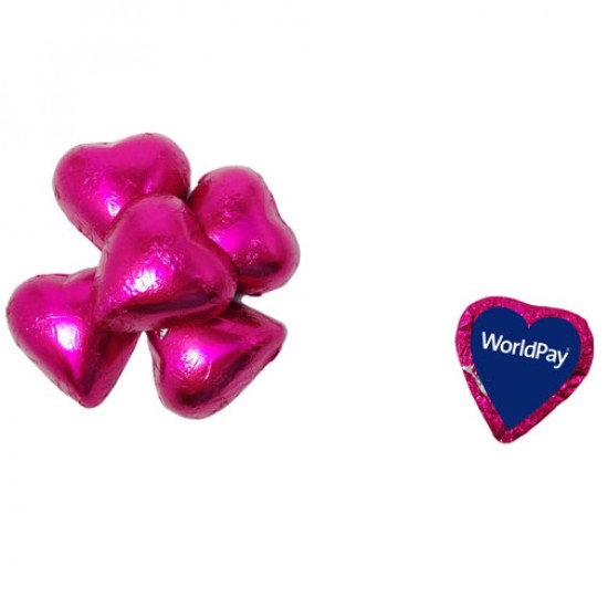 Custom Logo Individually Wrapped Chocolate Hearts