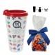 Custom Logo Plastic Travel Mug with Candies