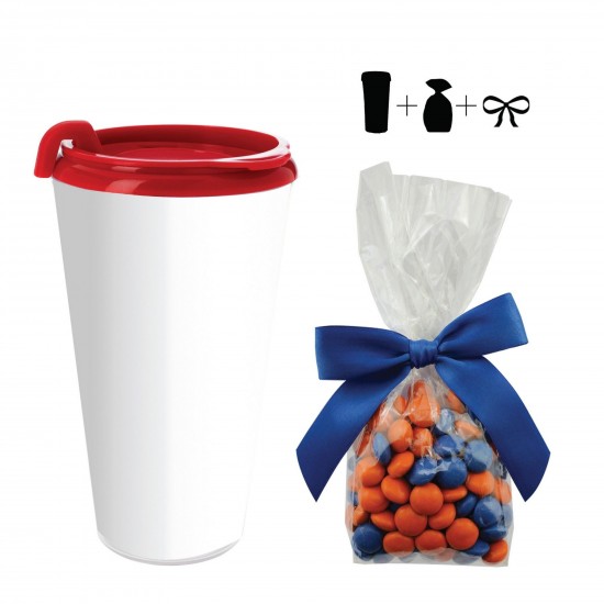 Custom Logo Plastic Travel Mug with Candies