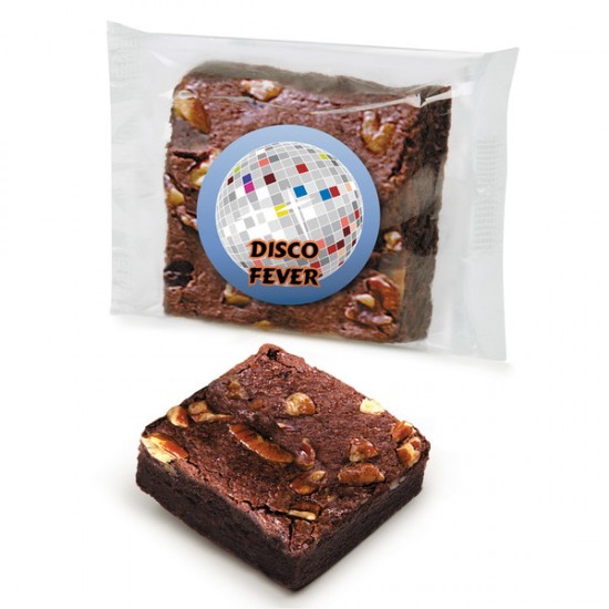 Full Color Chocolate Pecan Brownie with your logo