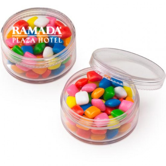 Full Color Round Container w/ Mini Gum (1.5 Oz.) with your logo