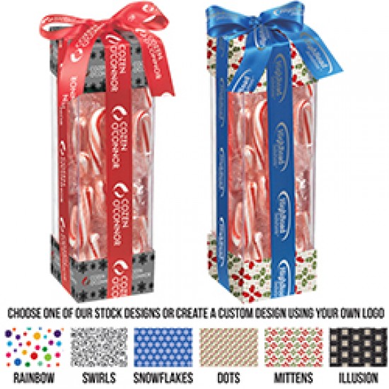 Customize Small Containers - Mini Candy Canes with your logo (Stock)