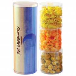 Full Color Three Tube Stack with your logo Full Color Three Tube Stack with your logo